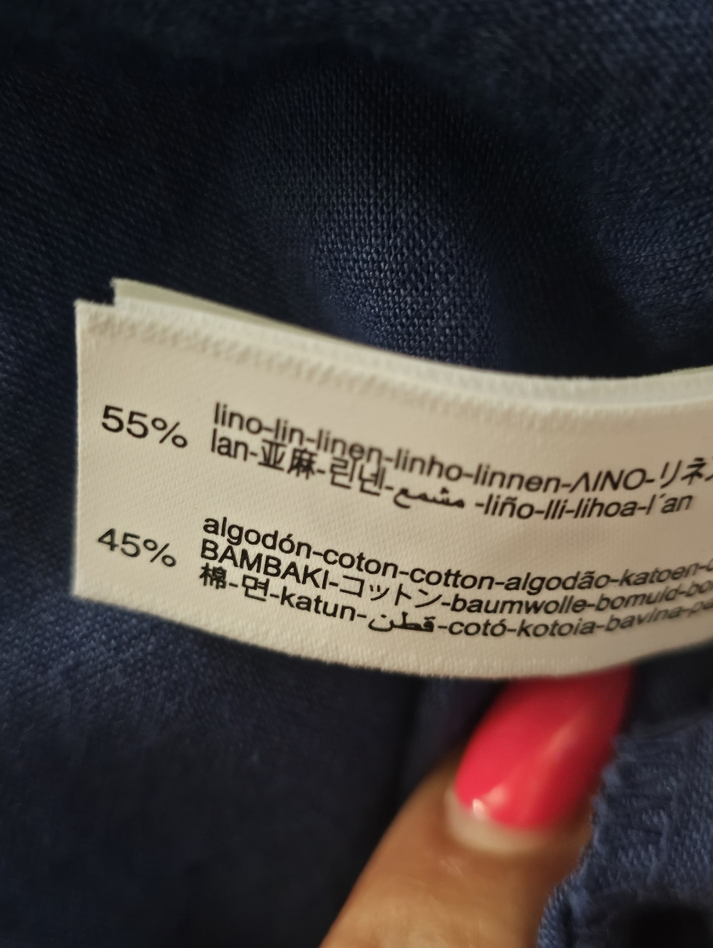 ZARA Navy Capri Pants Linen Cotton Blend Size L Oversized Drawstring Waist NWT - Picture 13 of 13